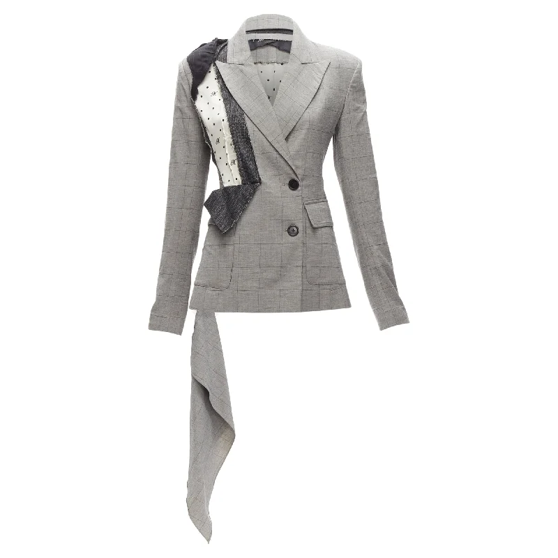 Formal Shoes For Women Monse wool cotton deconstructed draped asymmetric blazer jacket