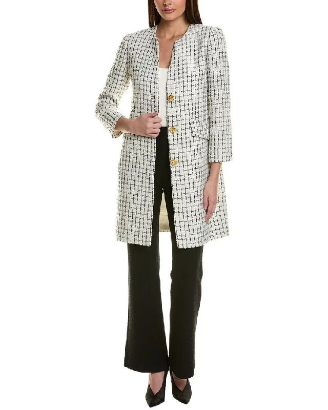 Elegant Party Dresses ST. JOHN JACKET-PLAIDTWEEDW/POCKETFLAPS