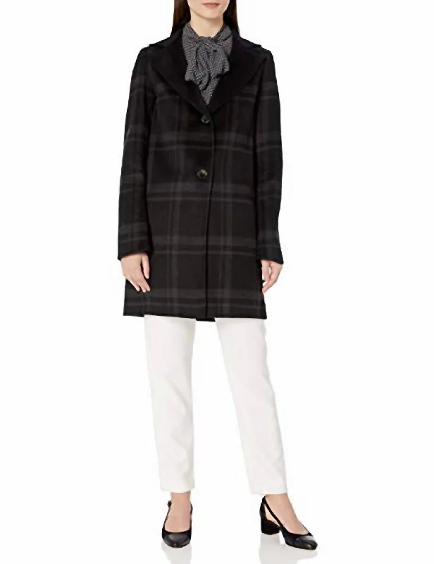 Women’s Casual Outfits Jayden Plaid Check Coat In Black