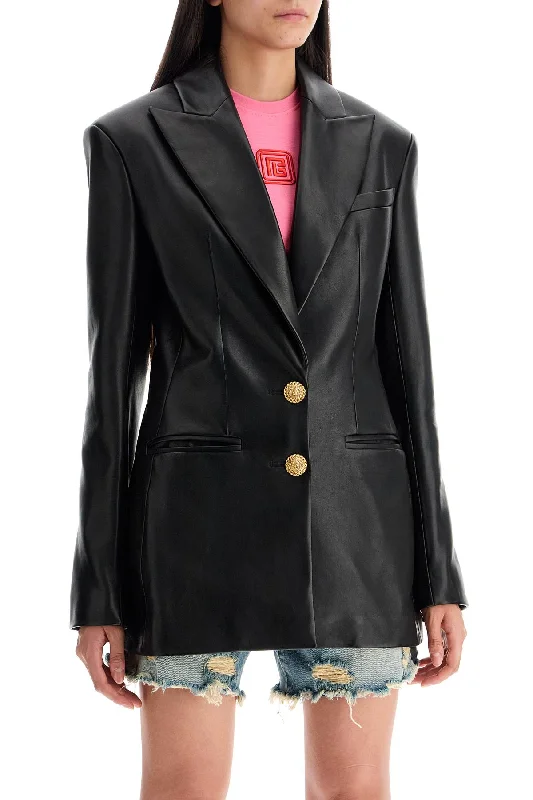 Women’s Sporty Fashion Balmain Leather Blazer Jacket