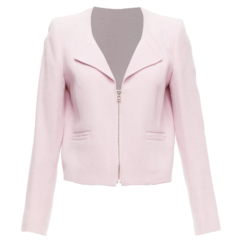 Women’s Trousers Online Carven Virgin Wool Spread Lapel Zip Front Cropped Blazer