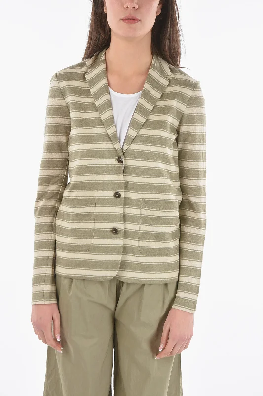 Women’s Stylish Pants Woolrich Striped Two-Tone Flax Slub Blazer Xs Standard Size