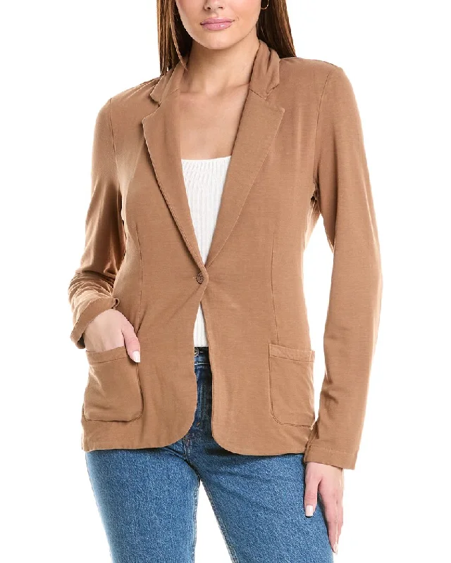 Women’s Cozy Sweaters Majestic Filatures French Terry One-Button Jacket