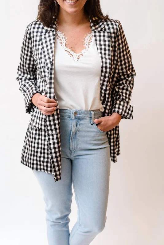 Women’s Formal Coats Owen Blazer In Black Gingham