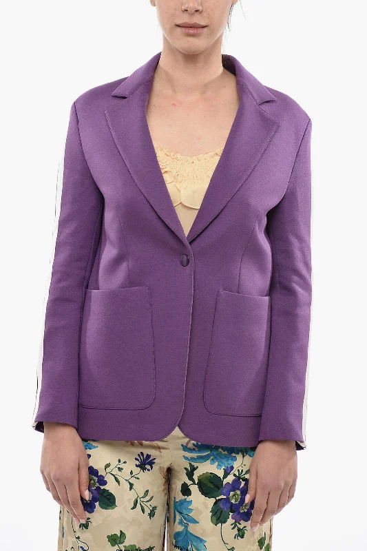 Women’s Office Clothing Palm Angels Half-Lined Track Blazer With Contrasting Blazer 38 Italian Size