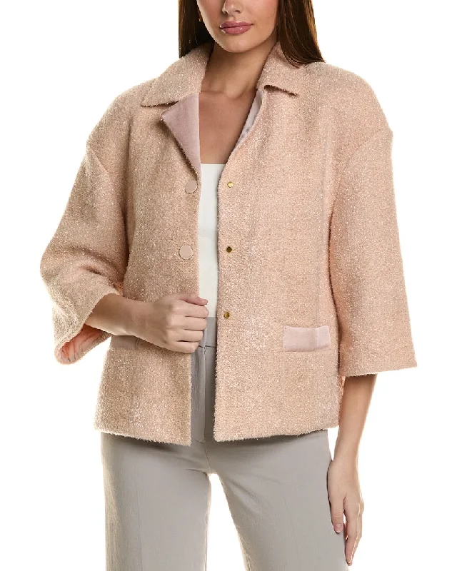 Women’s Evening Gowns ST. JOHN JACKET-GINGHAMEYELASHTWEEDKNIT