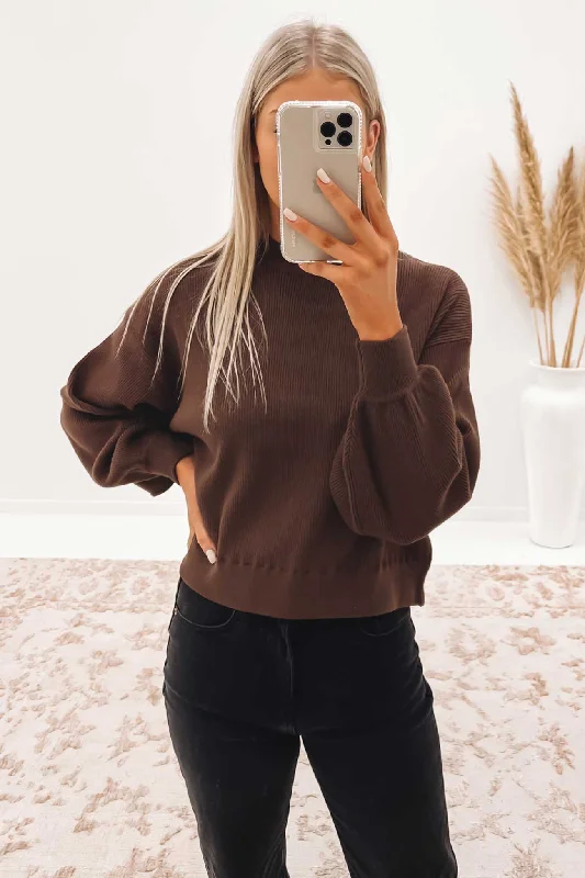 Blair Knit Crew Brown