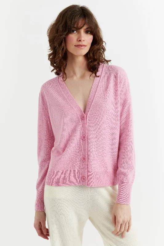 Candy-Pink Cashmere Cardigan