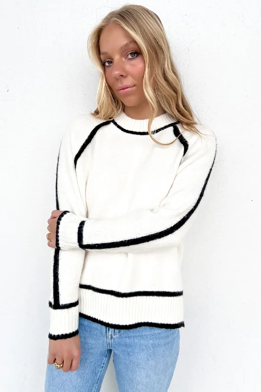 Hazel Knit Jumper Cream Black