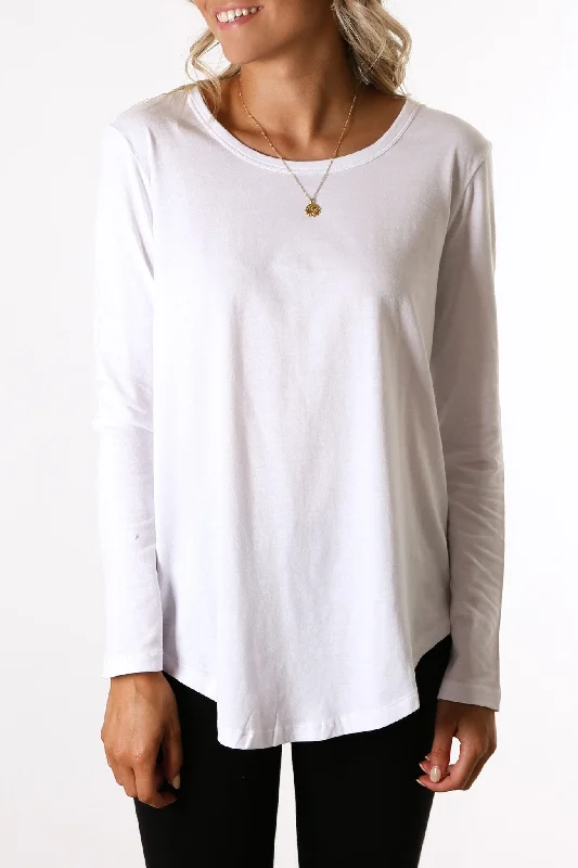 Megan Long Sleeve Top White