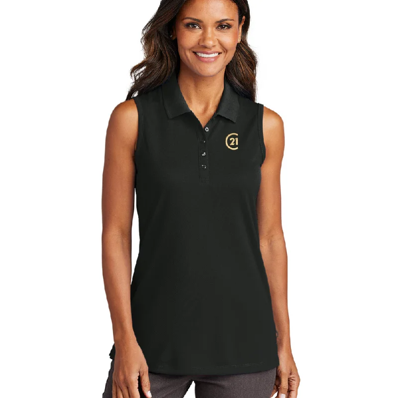 Sleeveless Black C21 Polo - Ladies