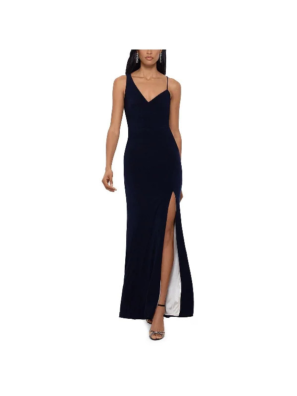 Womens V-Neck Maxi Evening Dress