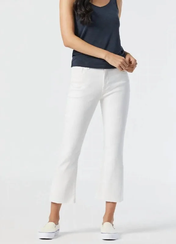 Anika Cropped Flare Jeans In Off-White La Vintage