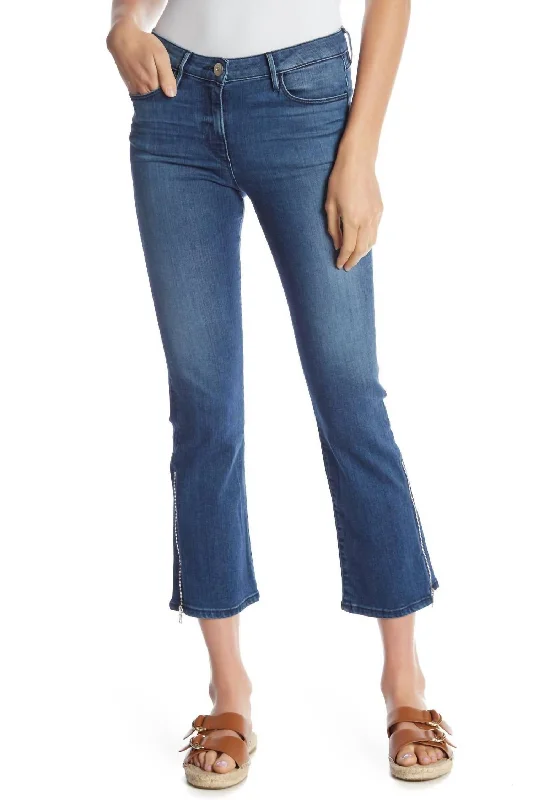 Women's Gusset Zip Jeans In Blue