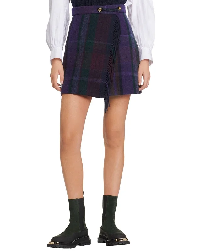 Sandro Rosiere Wool-Blend Mini Skirt