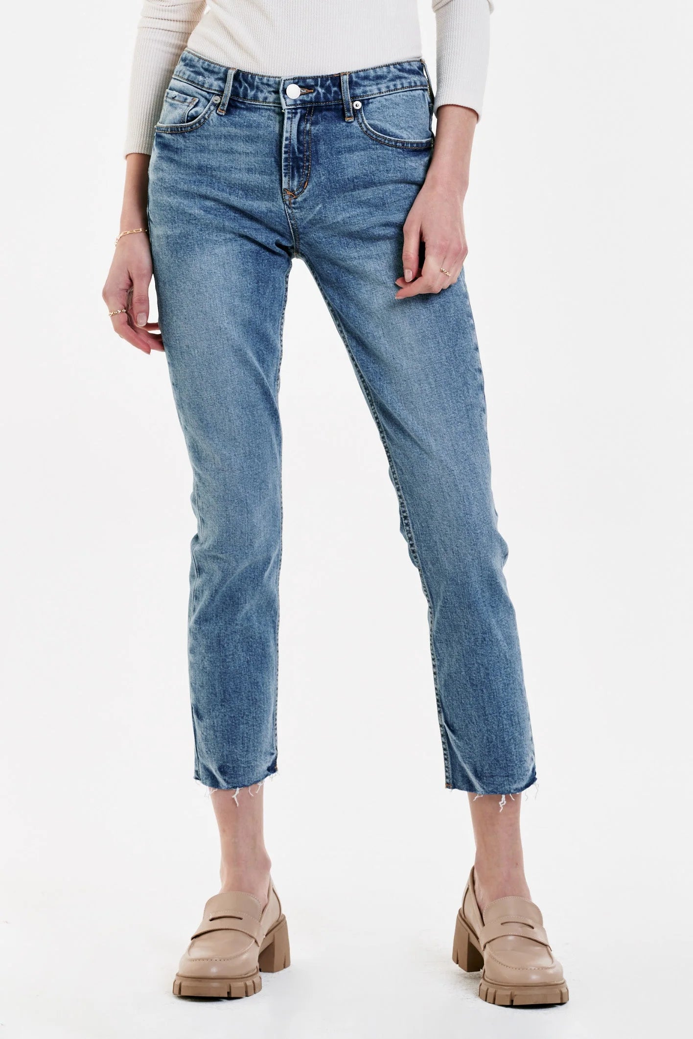 Dear John Denim Blaire High Rise Ankle Slim Straight Jeans Lyon